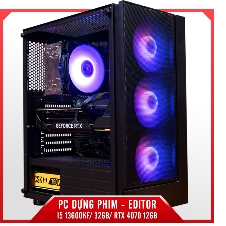 PC DỰNG PHIM - EDITOR - I5 13600KF/ 32GB/ RTX 4070 12GB