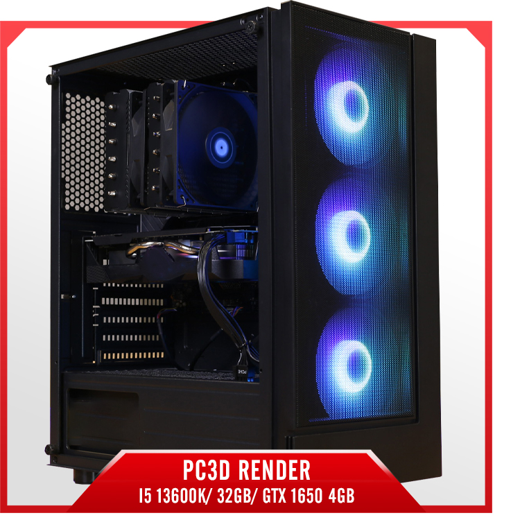 PC3D Render - I5 13600K/ 32GB/ GTX 1650 4GB