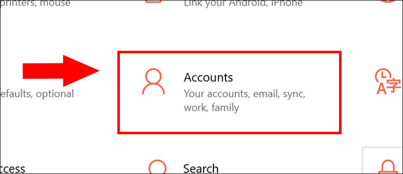 chọn accounts
