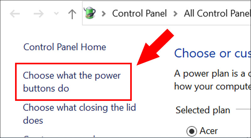  Choose what the power button do