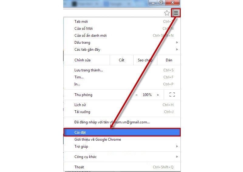 mở trình duyệt chrome