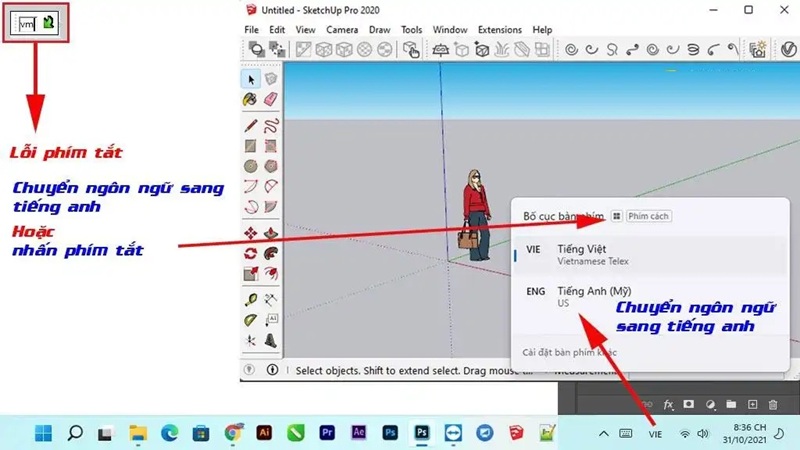 để sai ngôn ngữ