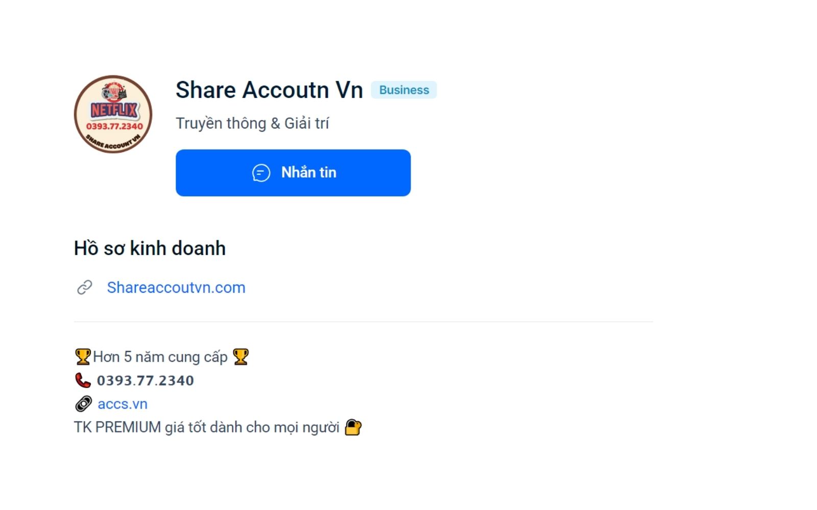Địa chỉ mua Via Facebook Accs.vn